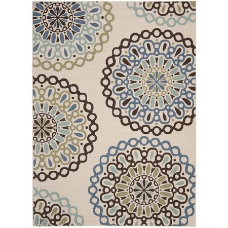 Safavieh 8 x 10 ft. Veranda Rectangle Area Rug Cream & Blue VER092-0615-810